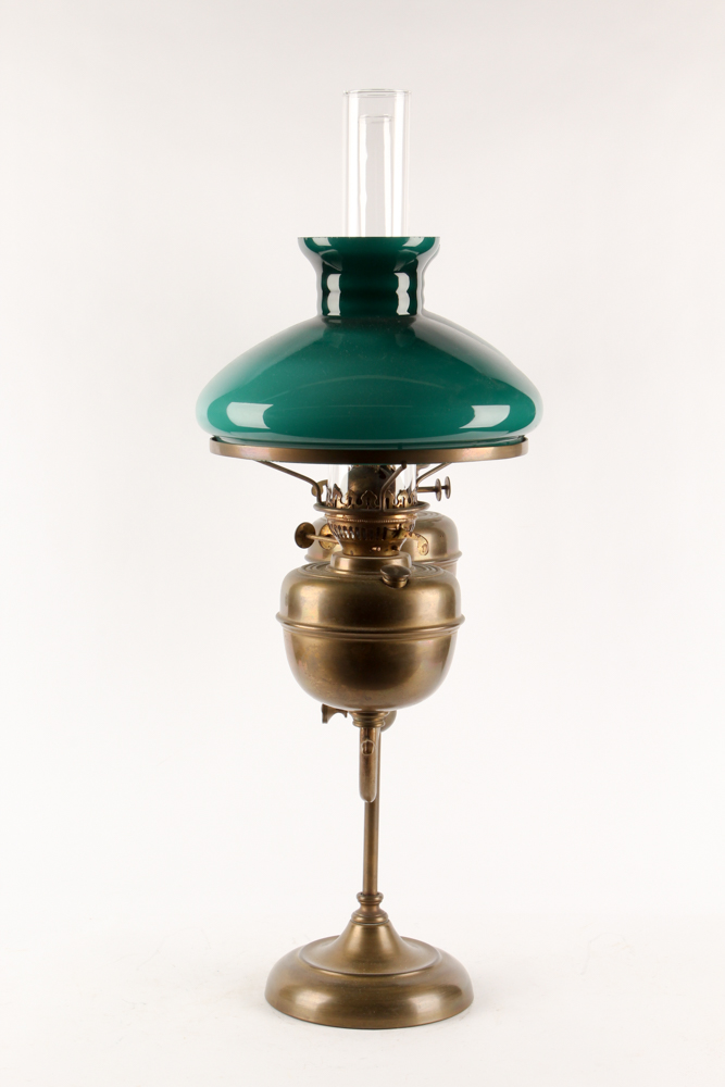 Antique "Duplex" Double Student Oil Lamp from England