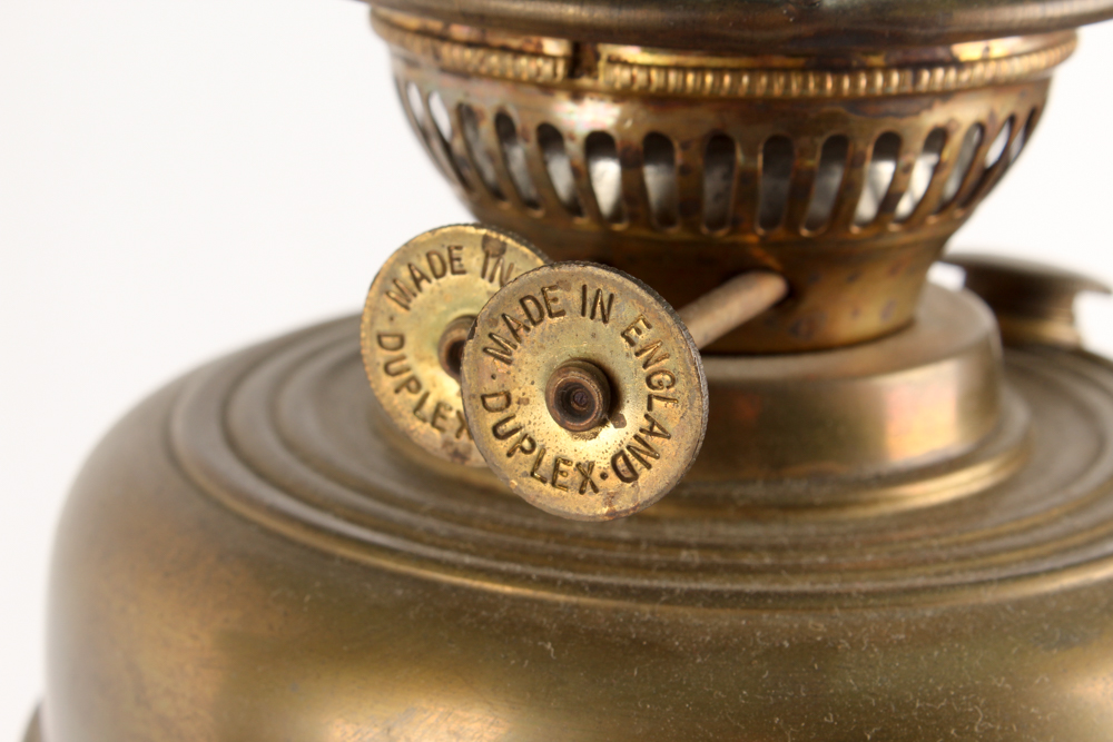 Antique "Duplex" Double Student Oil Lamp from England