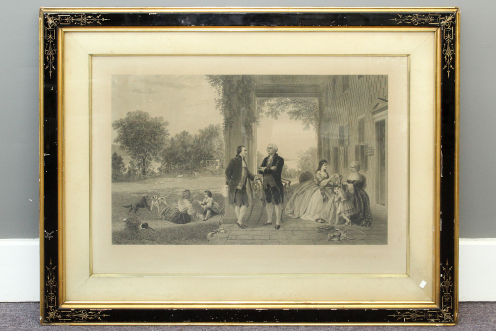 Antique Framed "Home of Washington" Engraving