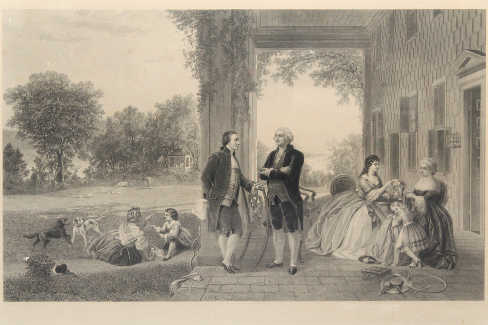 Antique Framed "Home of Washington" Engraving