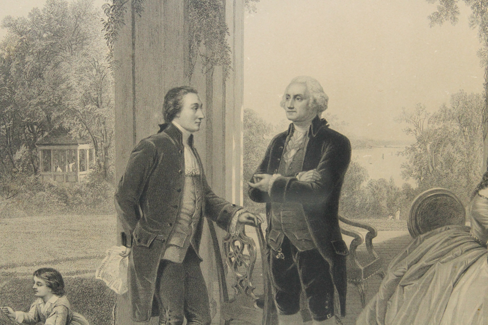 Antique Framed "Home of Washington" Engraving