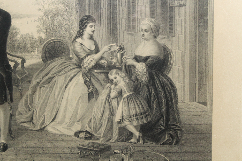 Antique Framed "Home of Washington" Engraving