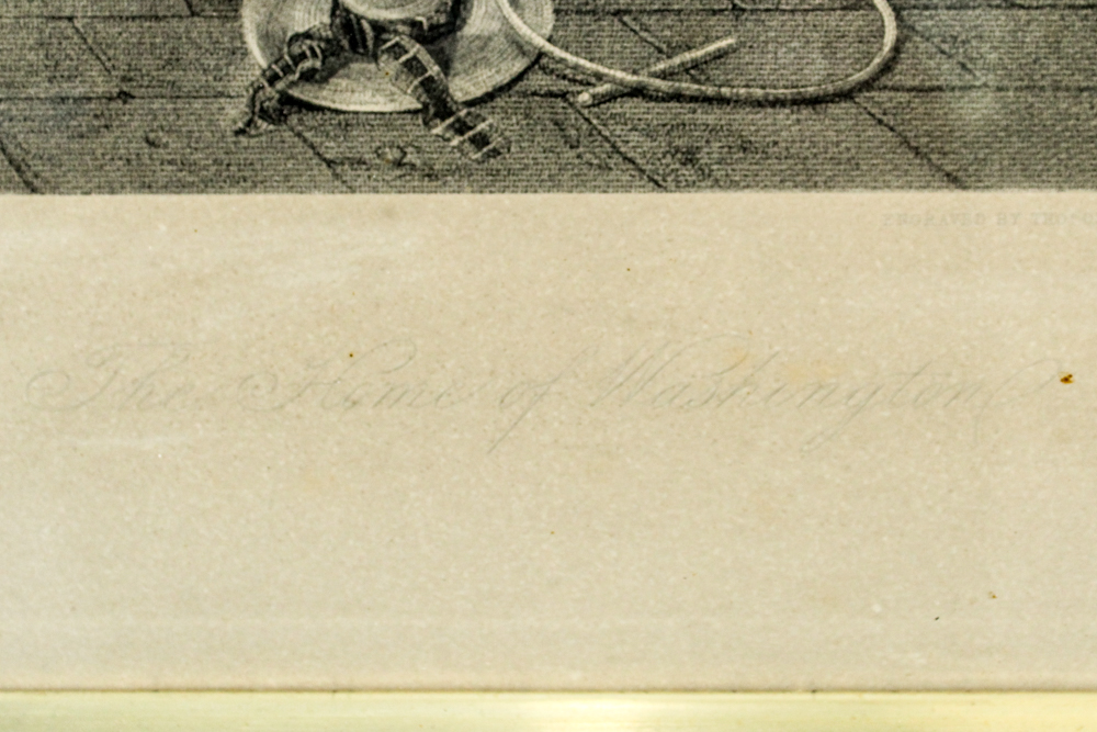 Antique Framed "Home of Washington" Engraving