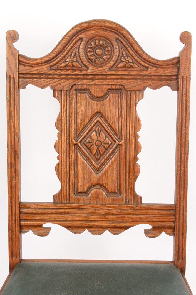 Antique Victorian Eastlake Oak Chair