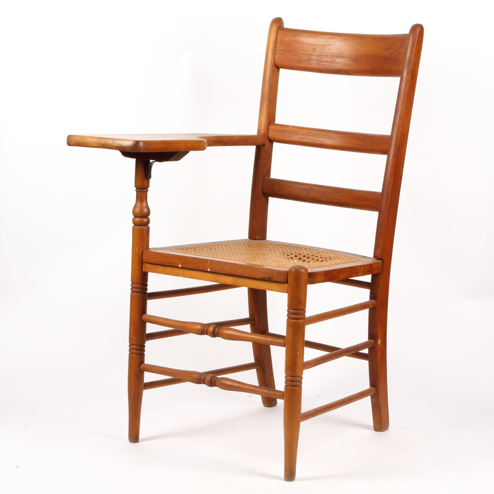 Antique Sycamore Writing Arm Chair