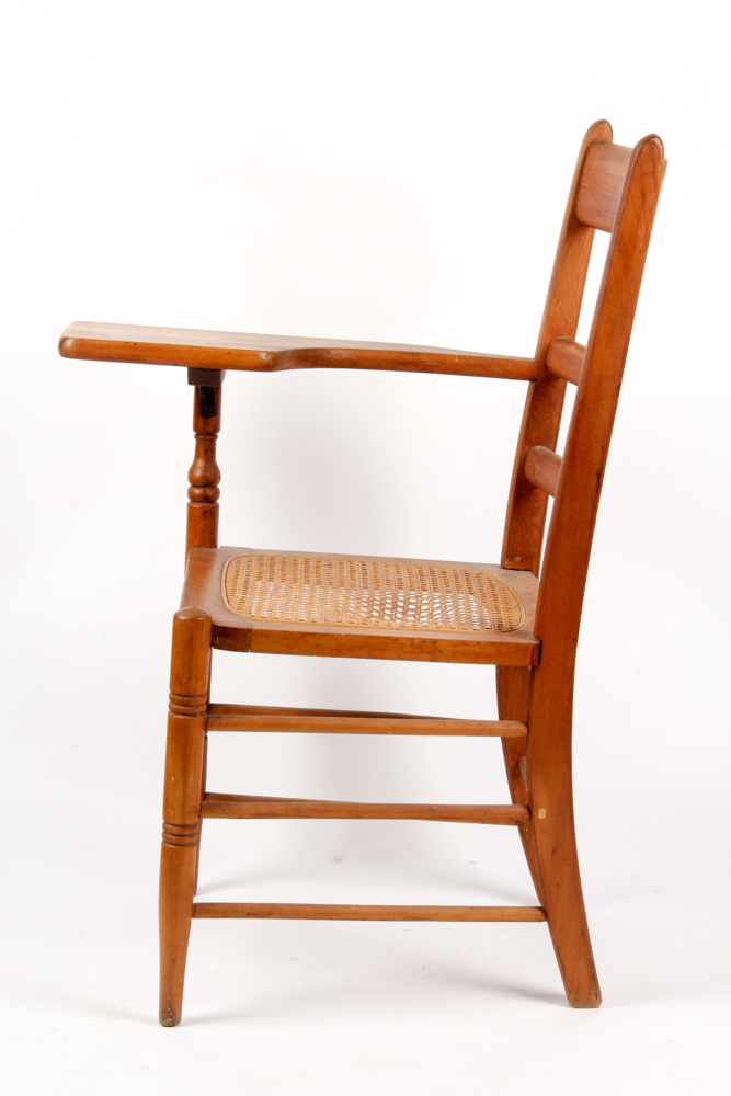 Antique Sycamore Writing Arm Chair