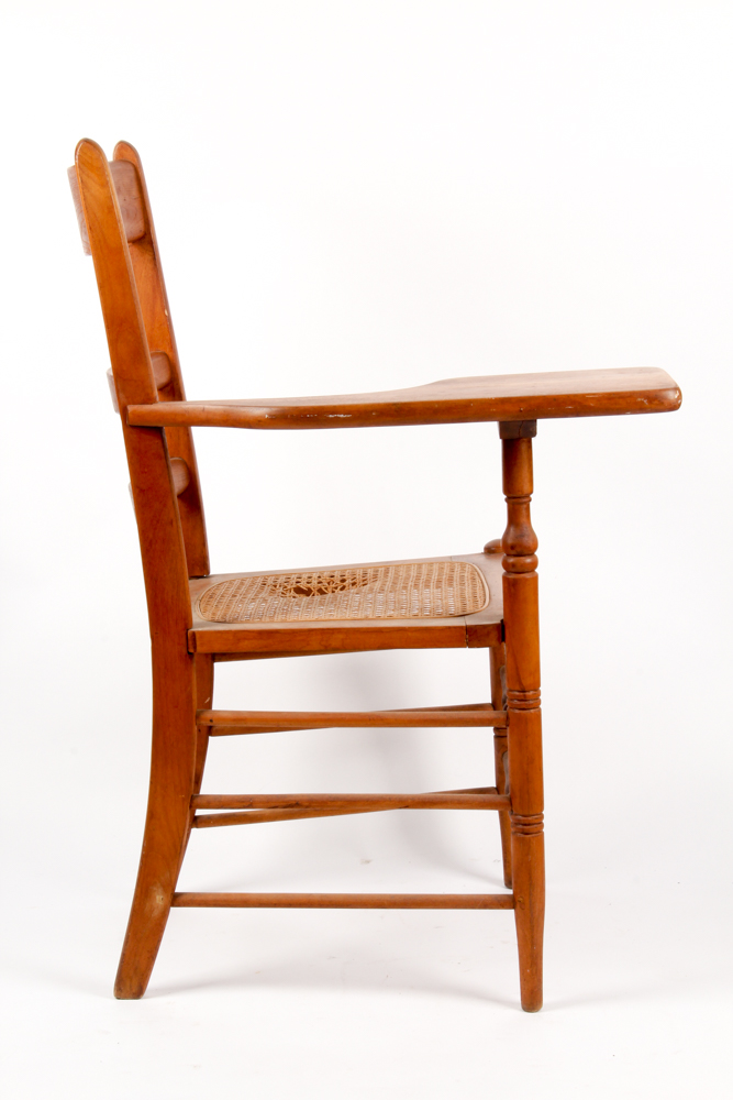 Antique Sycamore Writing Arm Chair