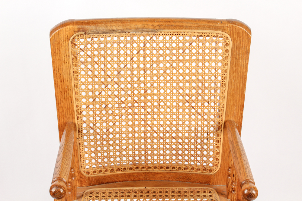 Antique Victorian Oak and Cane High Chair