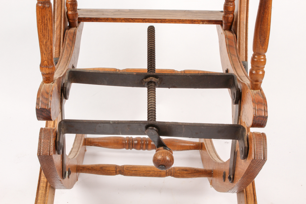 Antique Victorian Oak and Cane High Chair