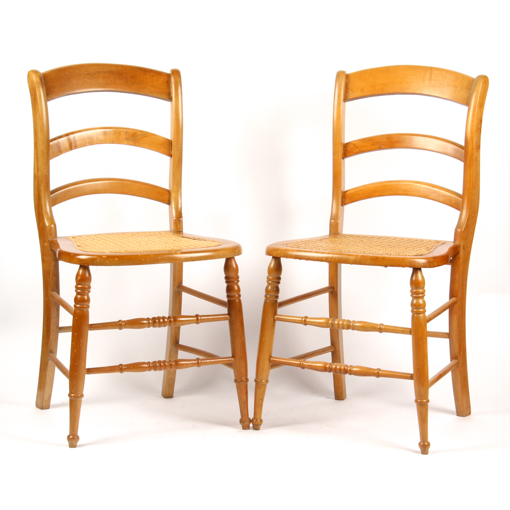 Maple and Cane Ladder Back Chairs