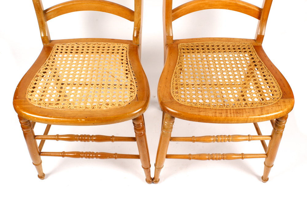 Maple and Cane Ladder Back Chairs