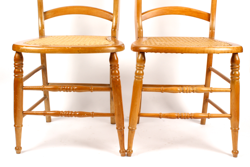 Maple and Cane Ladder Back Chairs