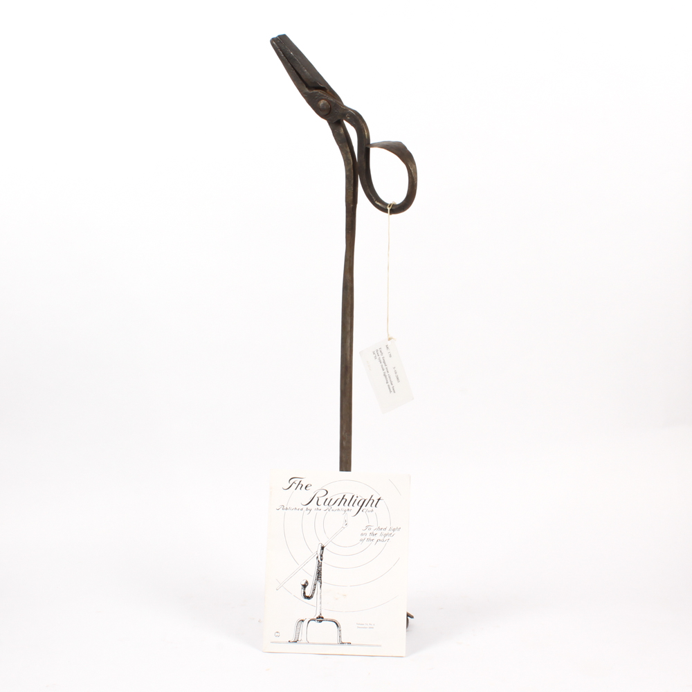Wrought Iron Rushlight Stand and The Rushlight Club Publication