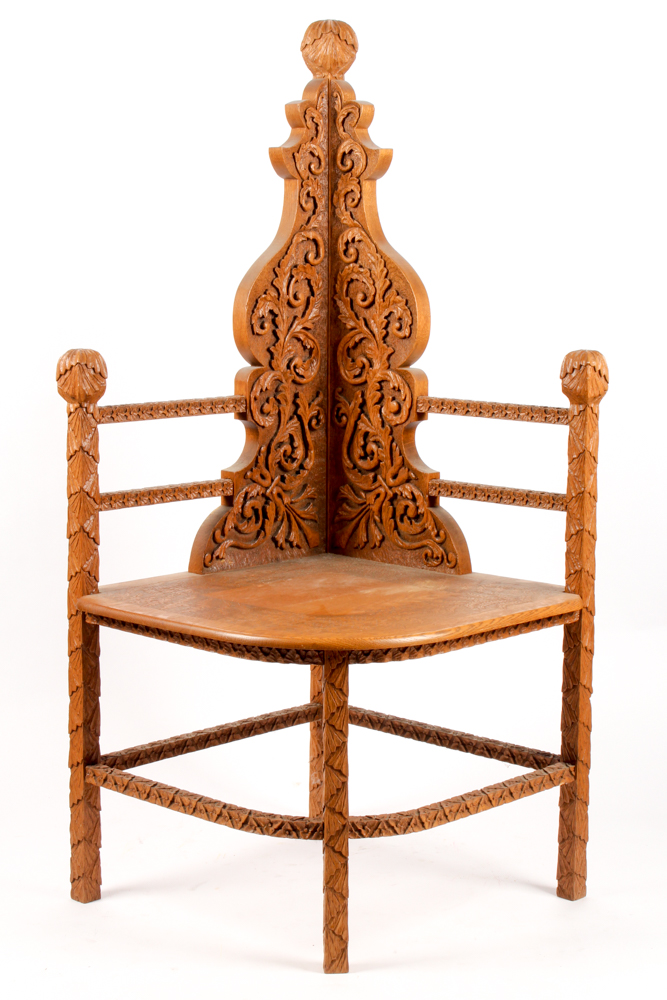 Victorian Carved Ash Corner Chair