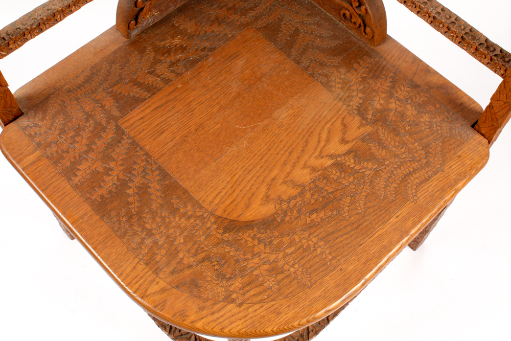 Victorian Carved Ash Corner Chair