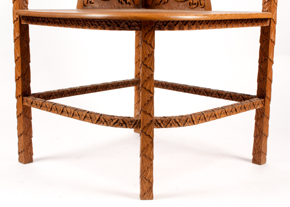 Victorian Carved Ash Corner Chair
