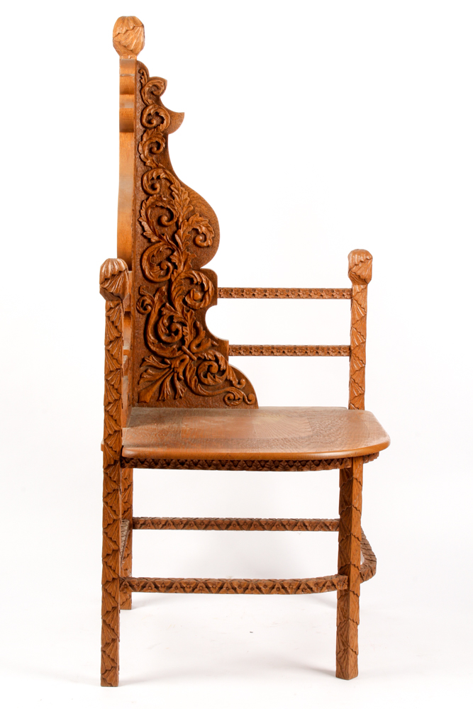Victorian Carved Ash Corner Chair