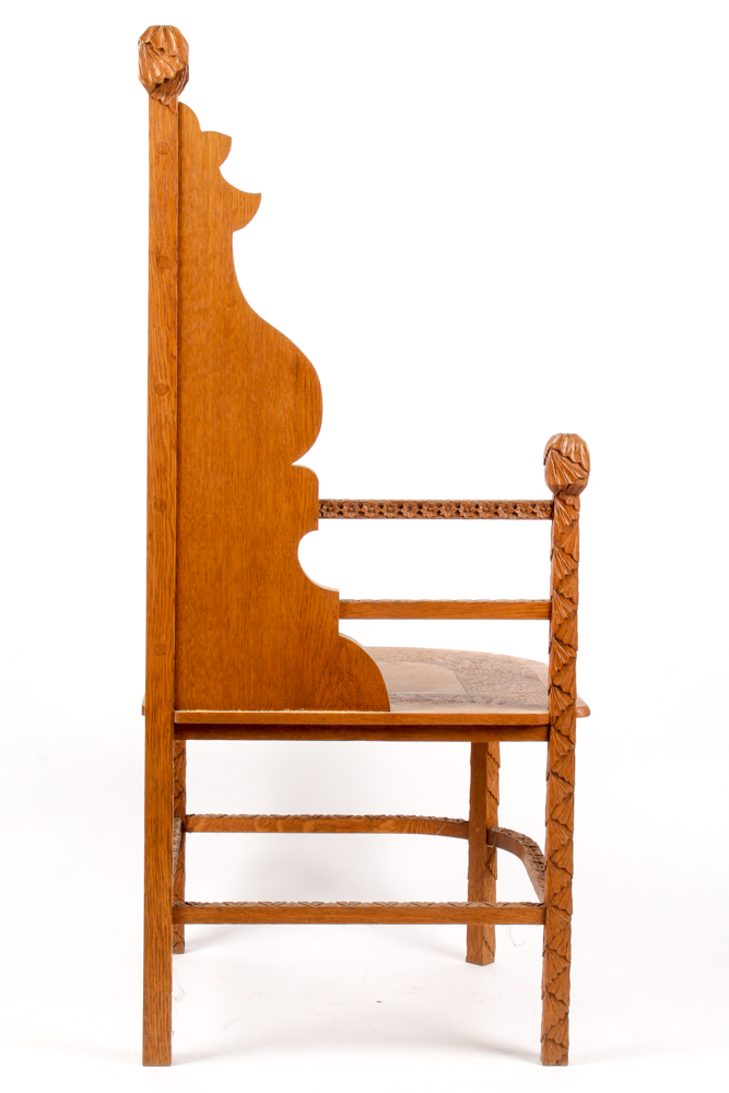 Victorian Carved Ash Corner Chair