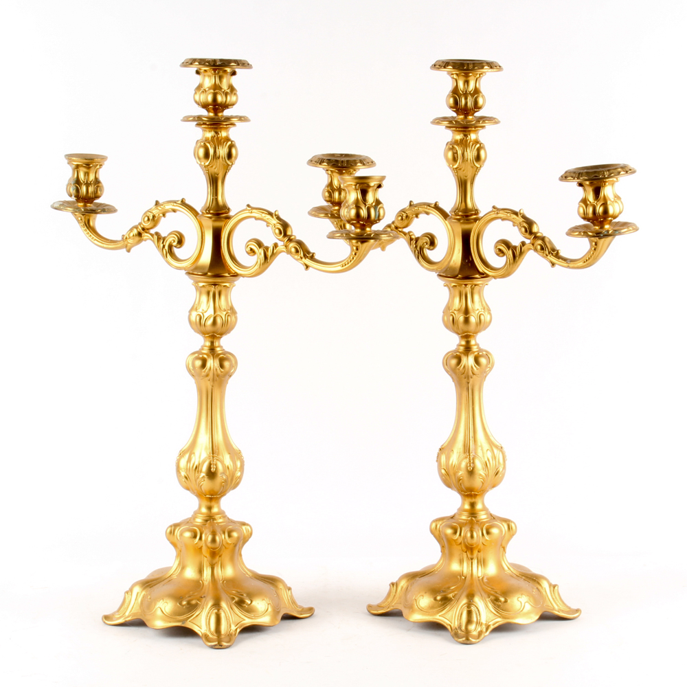 Antique Gilt Candelabras in the Style of Paul Storr