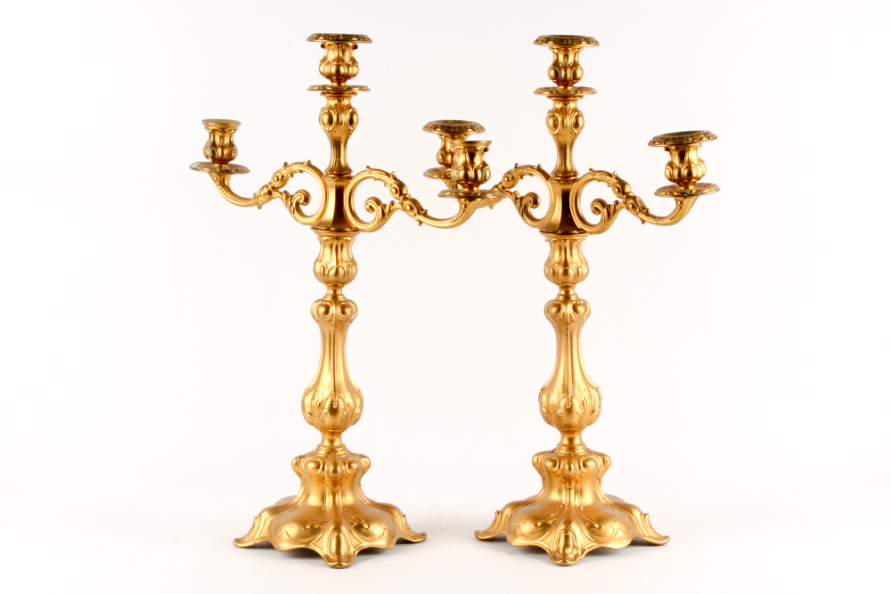 Antique Gilt Candelabras in the Style of Paul Storr