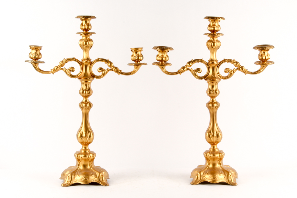 Antique Gilt Candelabras in the Style of Paul Storr