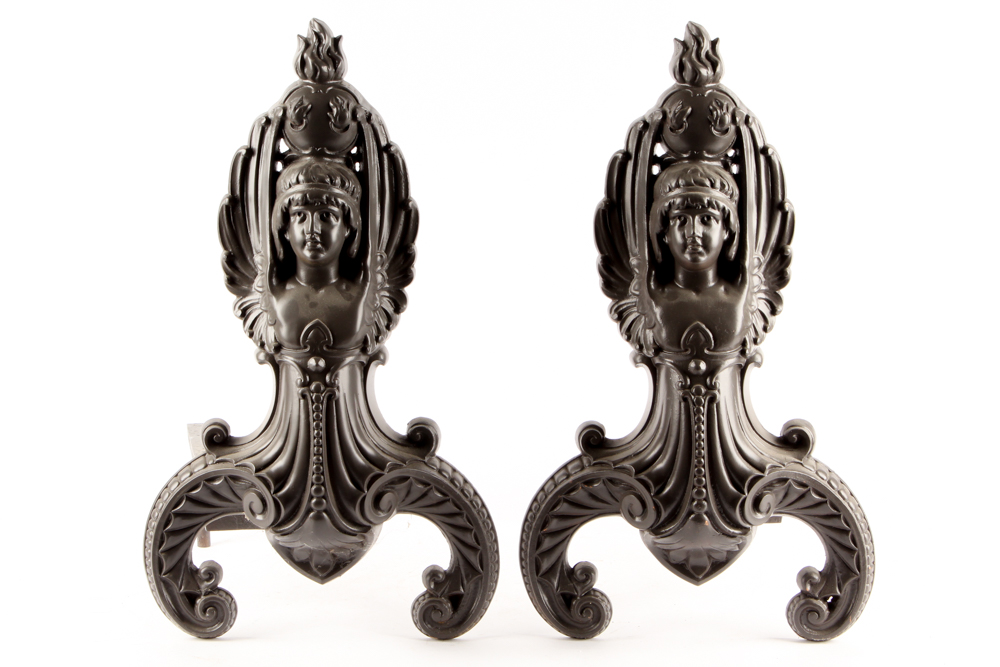 Vintage Bronze Tone Andirons