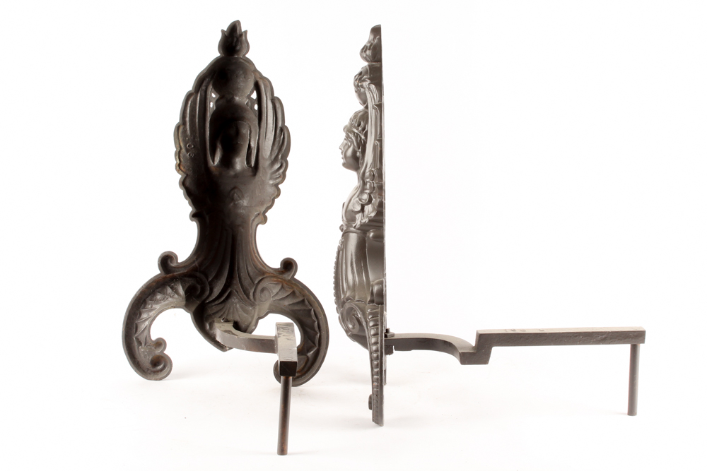 Vintage Bronze Tone Andirons