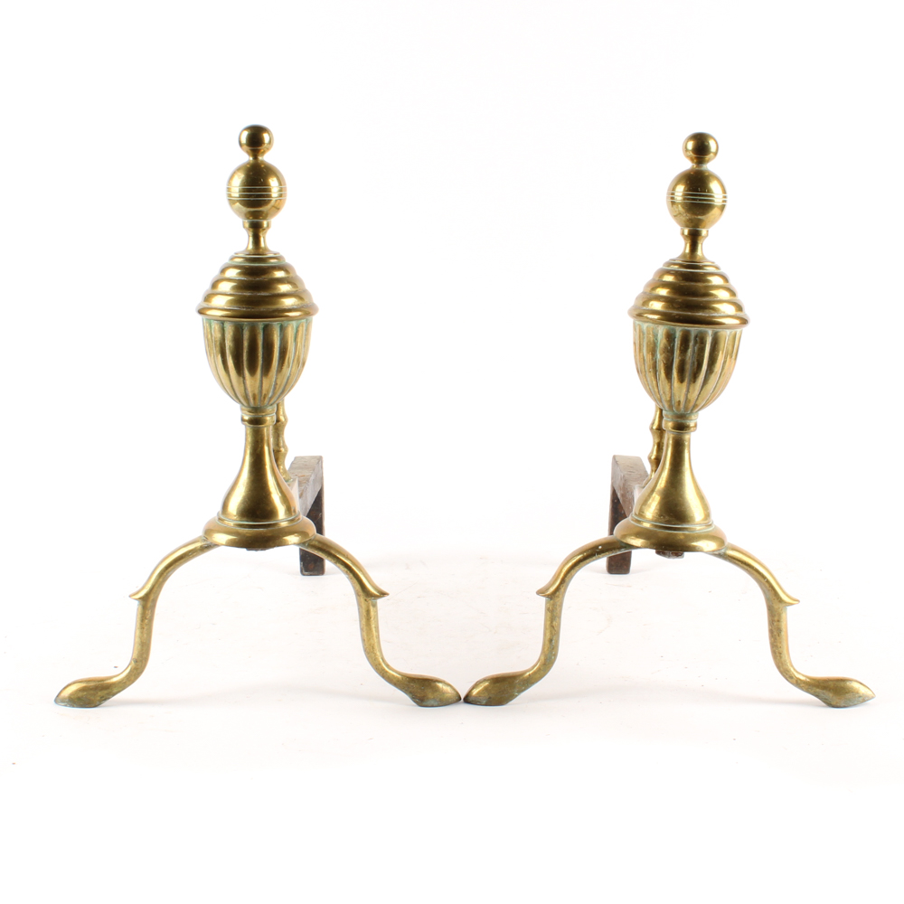 Antique Brass Andirons
