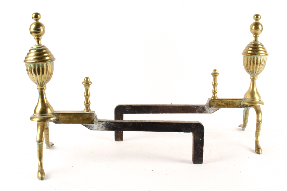 Antique Brass Andirons