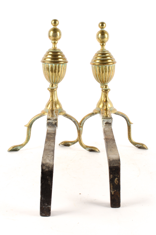 Antique Brass Andirons