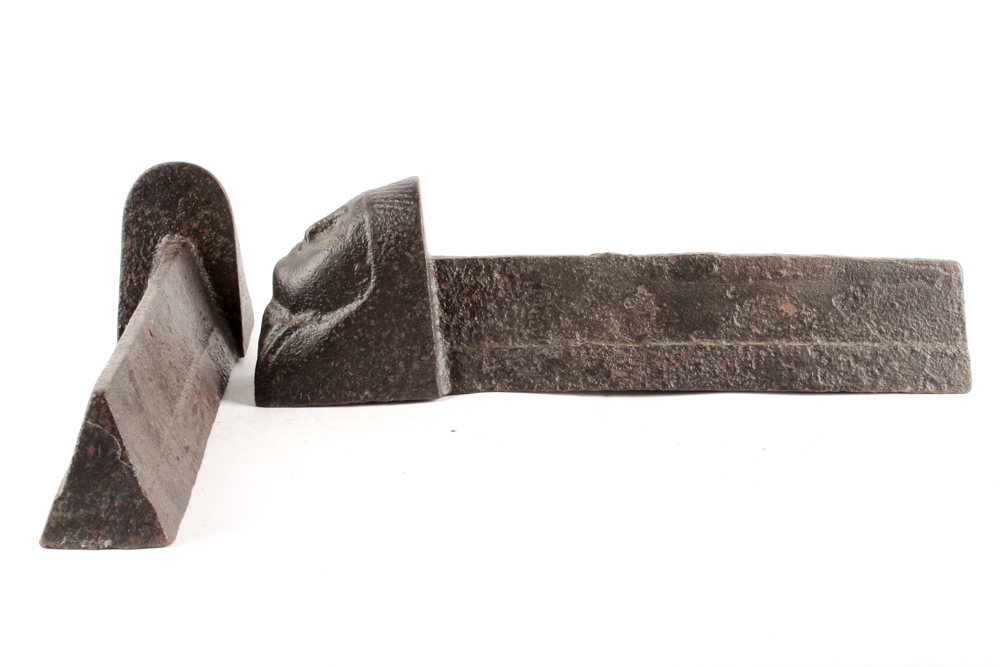 Antique Sphinx Head Andirons