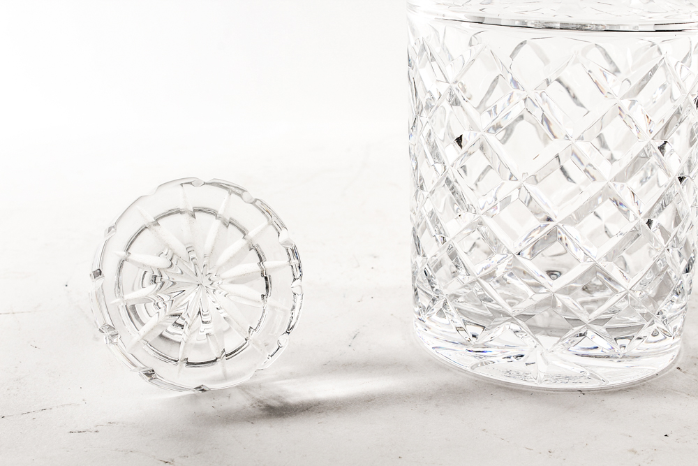 Lead Crystal Decanter and American Brilliant Period Cut Glass Pitcher