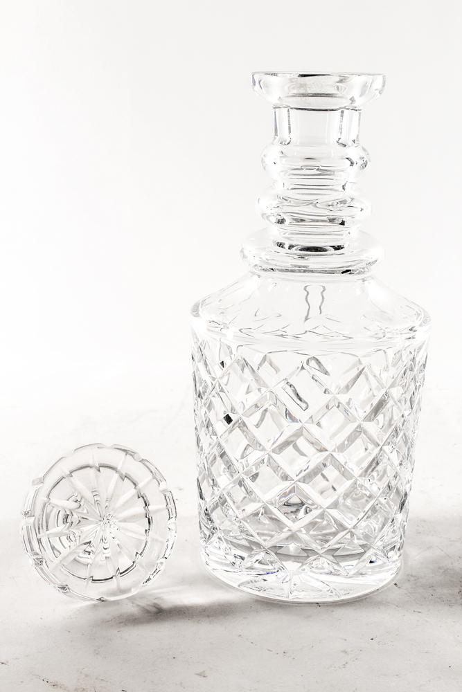 Lead Crystal Decanter and American Brilliant Period Cut Glass Pitcher