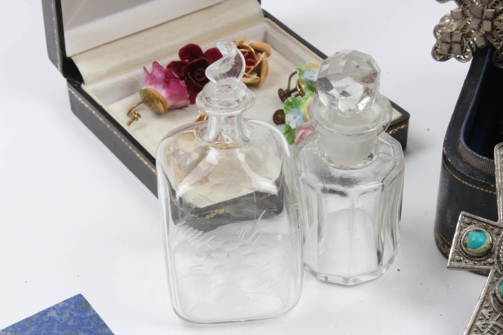 Waterford Crystal Ring Holder with Costume Jewelry Selection