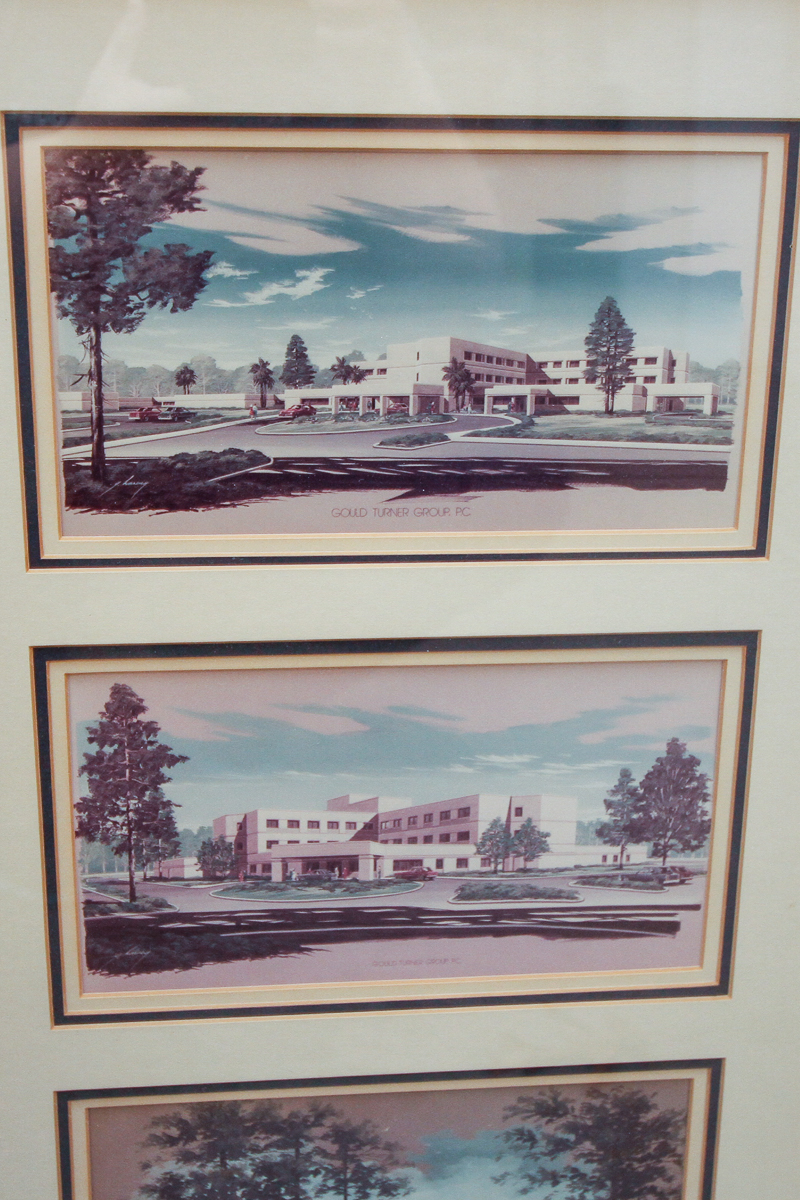 Pair of Lithograph Prints on Paper of Architecture
