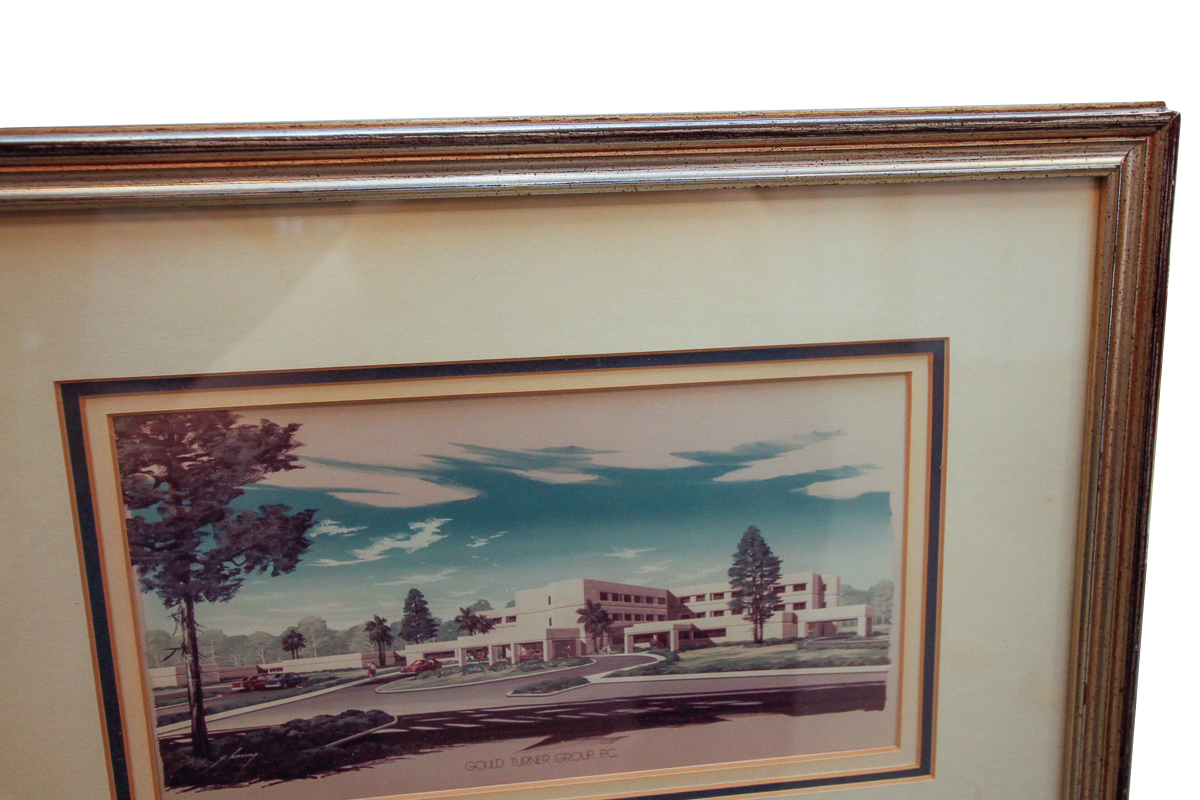 Pair of Lithograph Prints on Paper of Architecture