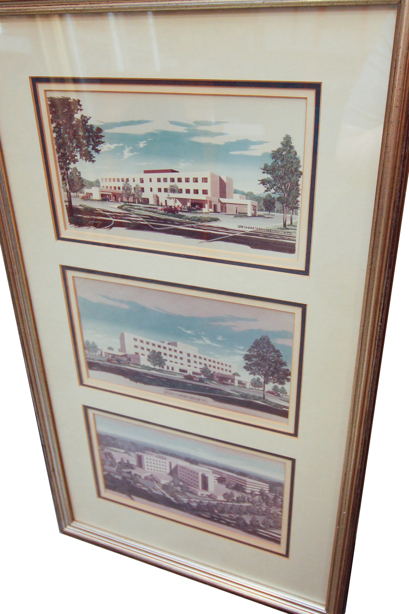 Pair of Lithograph Prints on Paper of Architecture