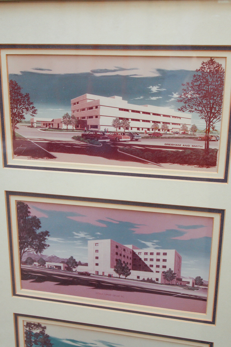 Pair of Lithograph Prints on Paper of Architecture