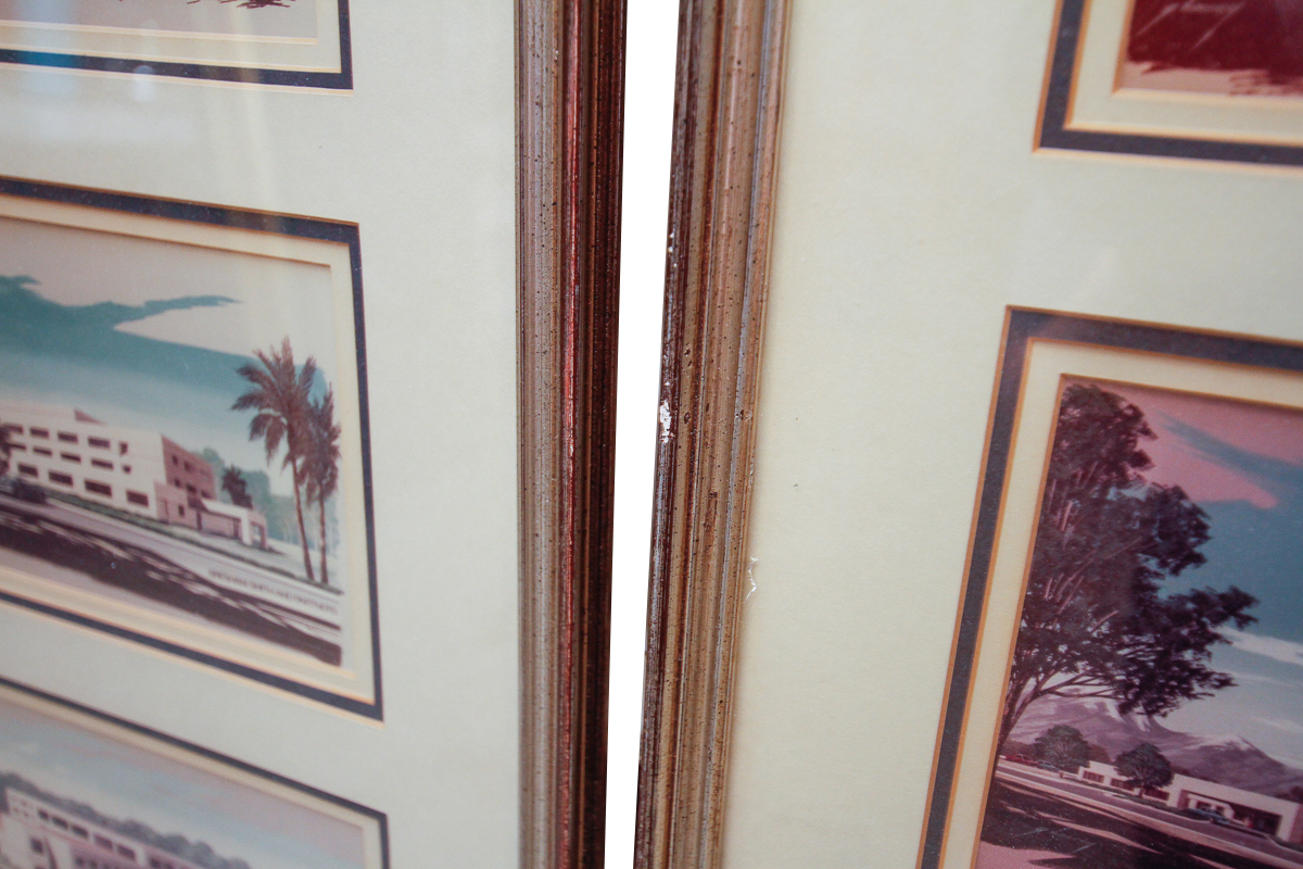 Pair of Lithograph Prints on Paper of Architecture