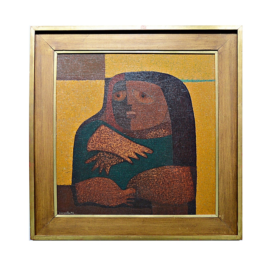 Juan Carlos Corvalan Original Cubist Style Oil on Canvas