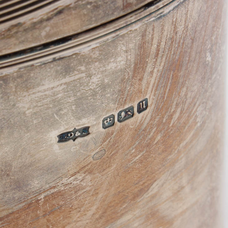 George III Sterling Bowl, Hanau Silver Box, Sterling Tea Caddy and Plated Decor