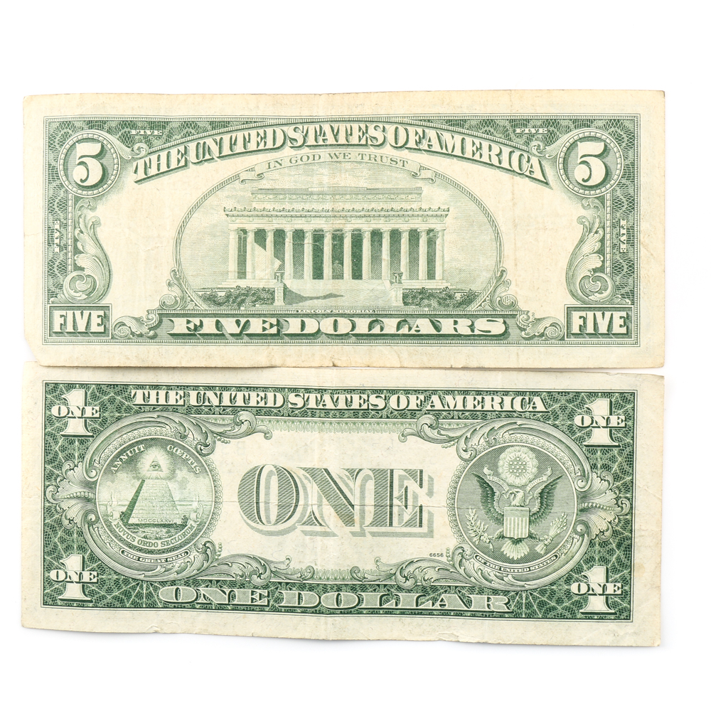 Silver Certificates and Legal Tender Note