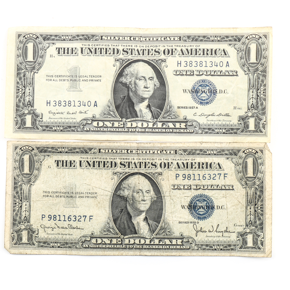 Silver Certificates and Legal Tender Note