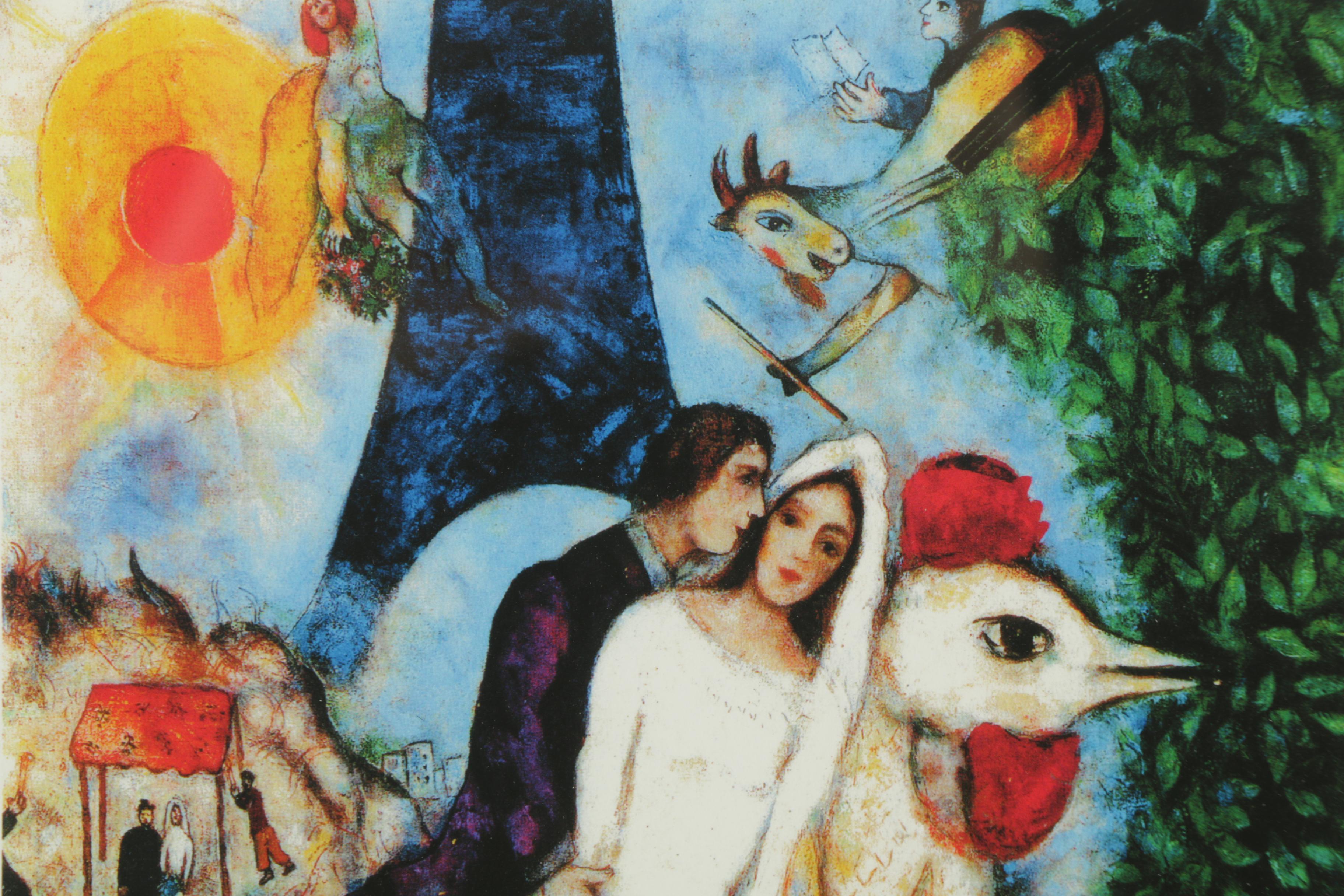 Limited Edition Giclée on Paper After Marc Chagall Married Couple