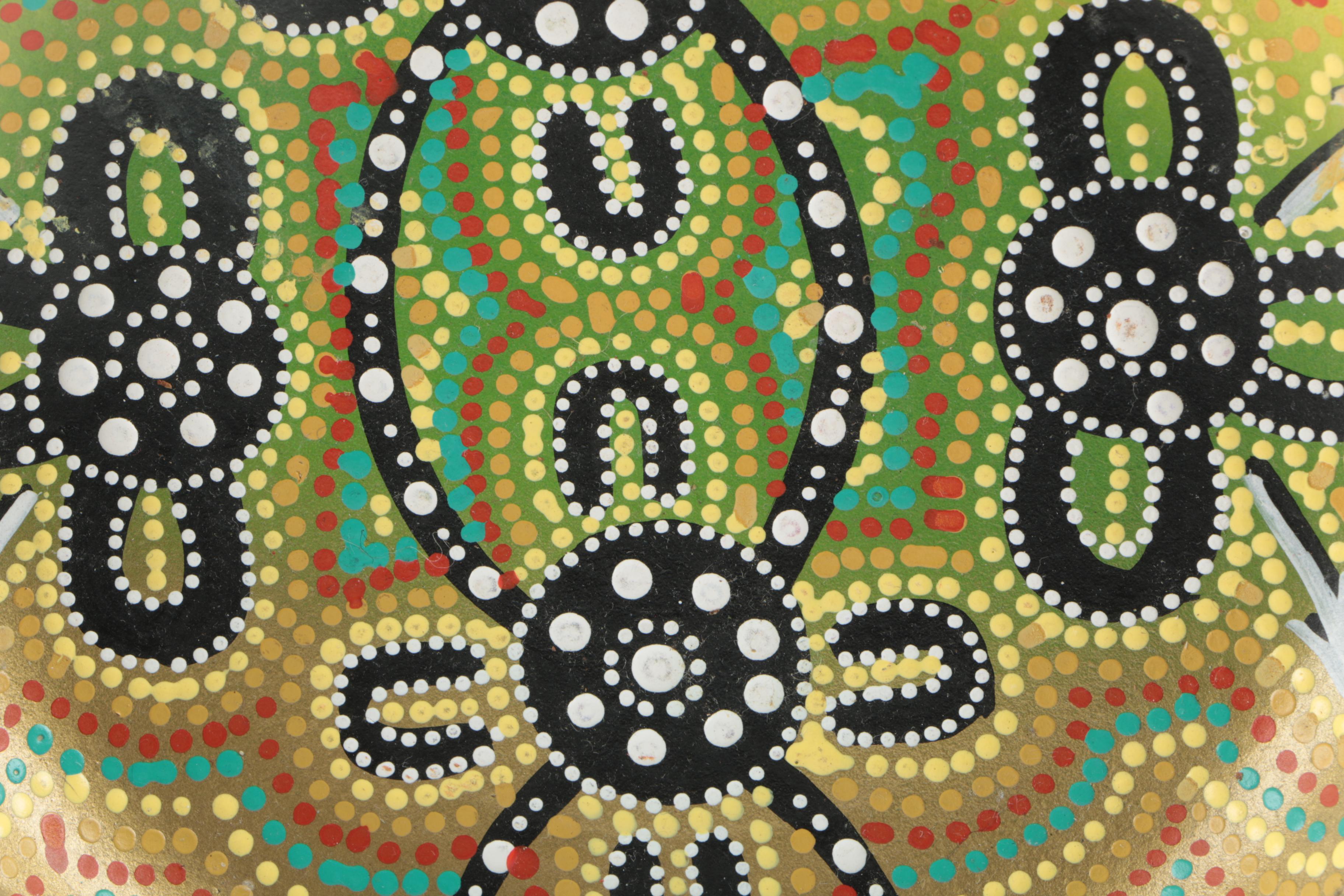 Hand-Painted Aboriginal-Style Stoneware Platters