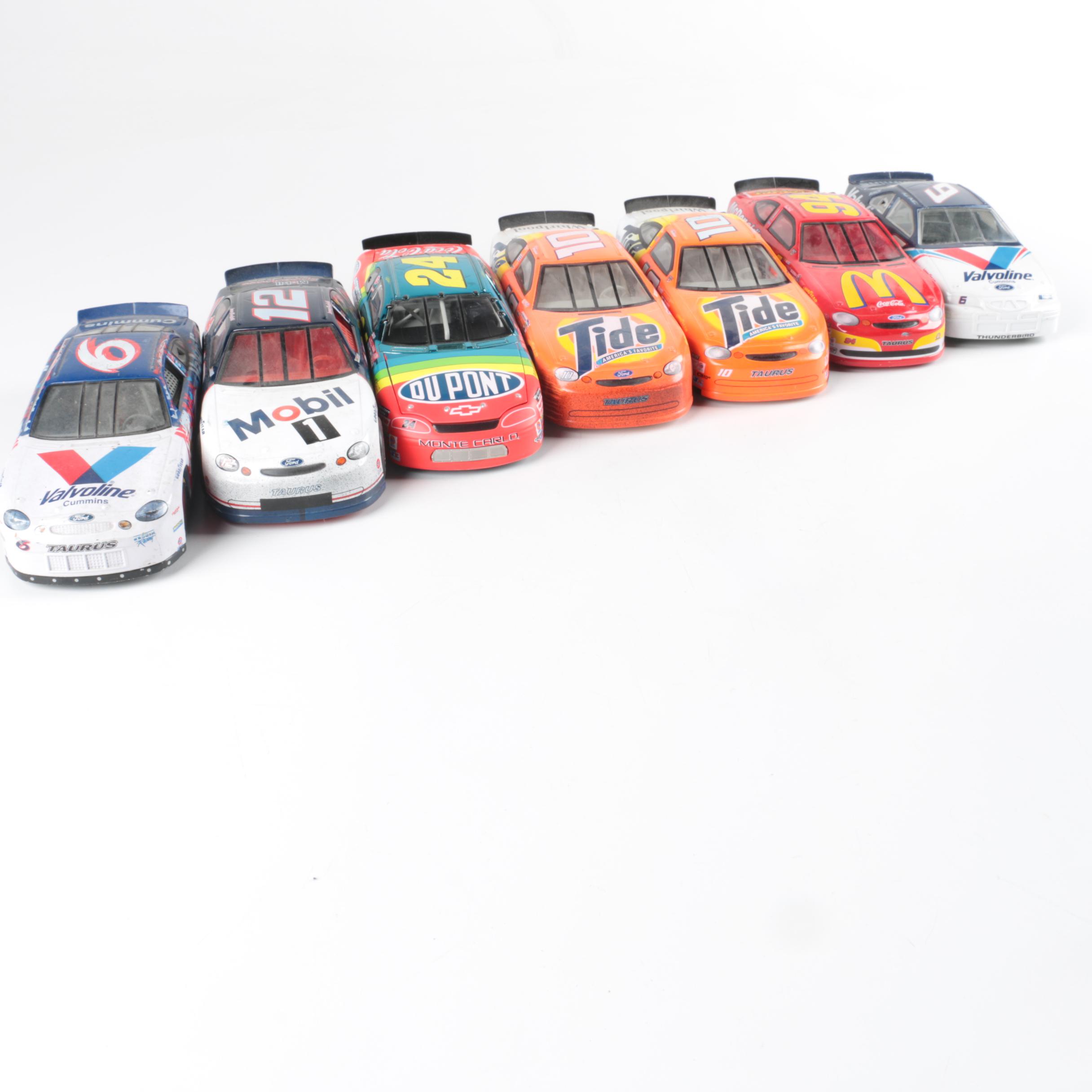 Seven NASCAR Replica Toy Cars