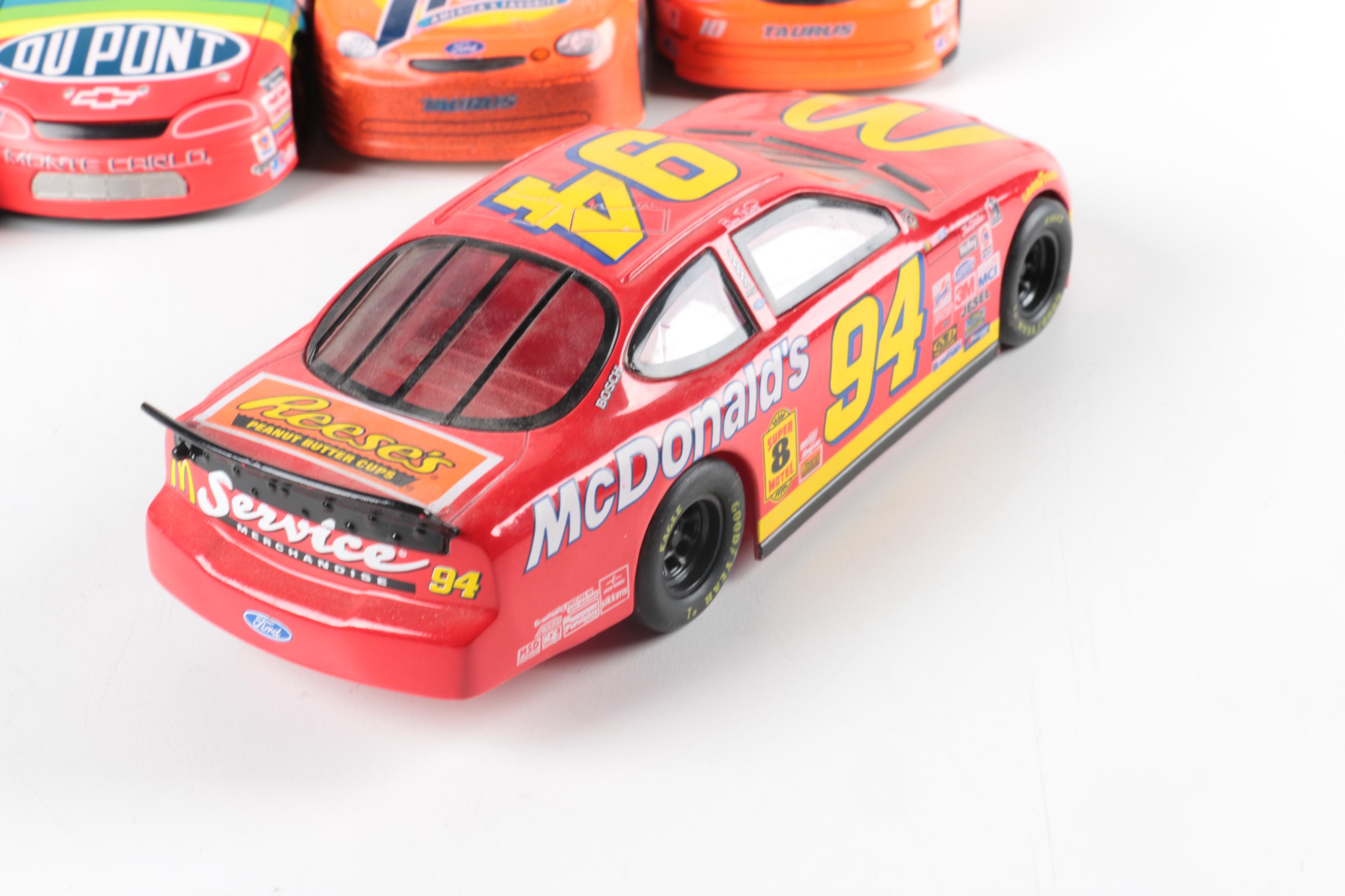 Seven NASCAR Replica Toy Cars