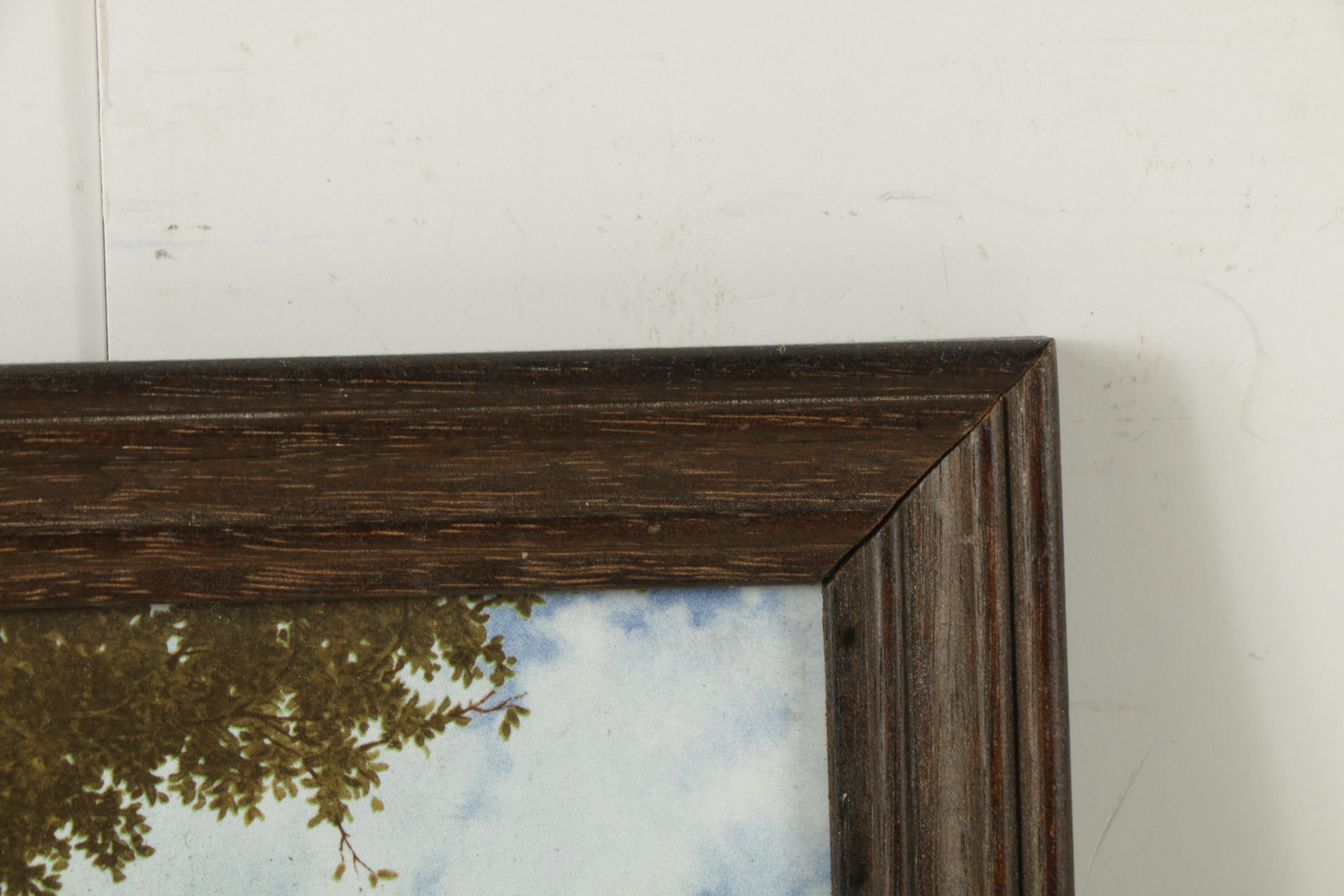 Offset Lithograph on Ceramic Tile After J.C. Van Hunnik Outdoor Scene