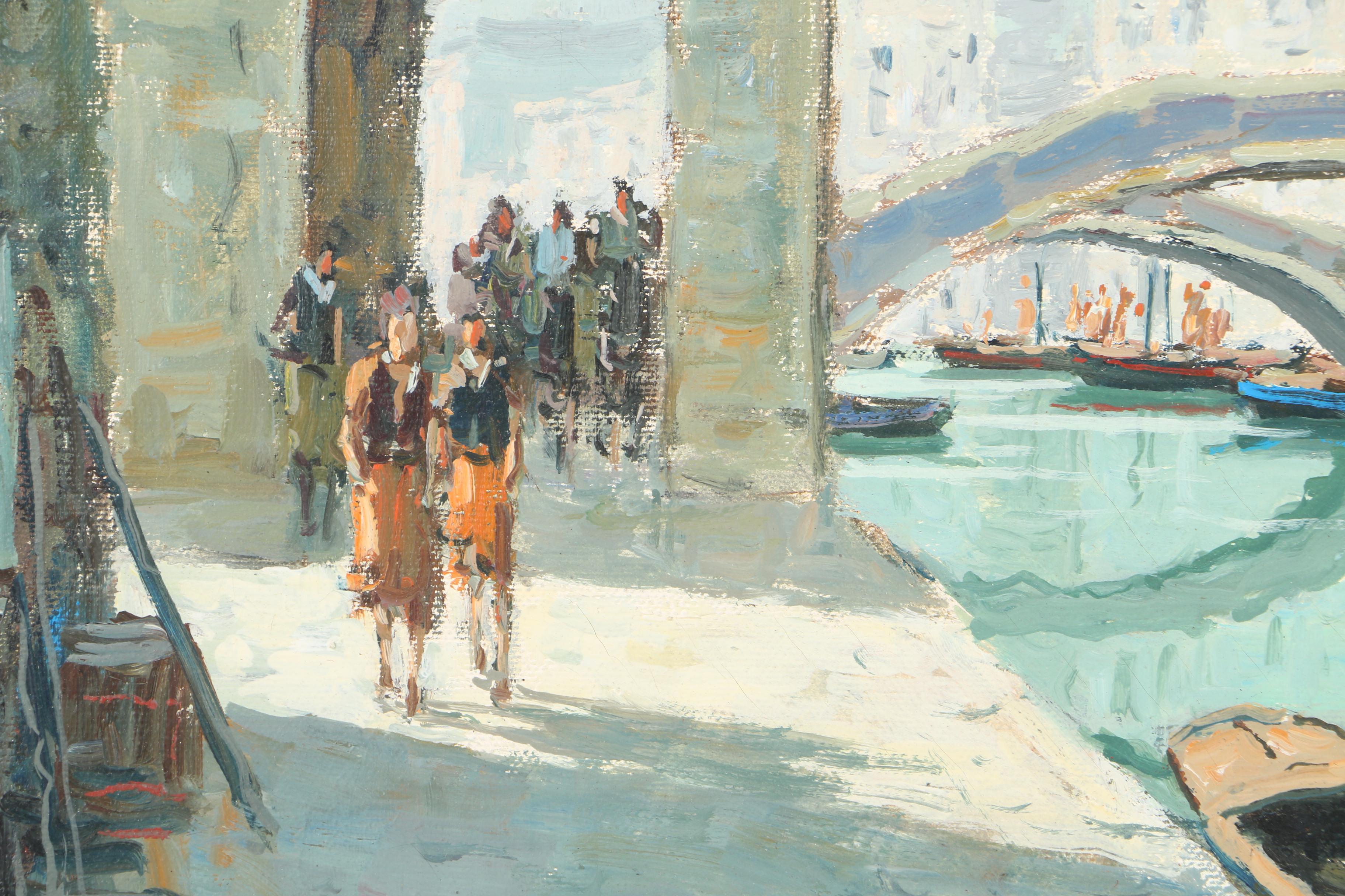 Oil Painting on Canvas Canal Scene