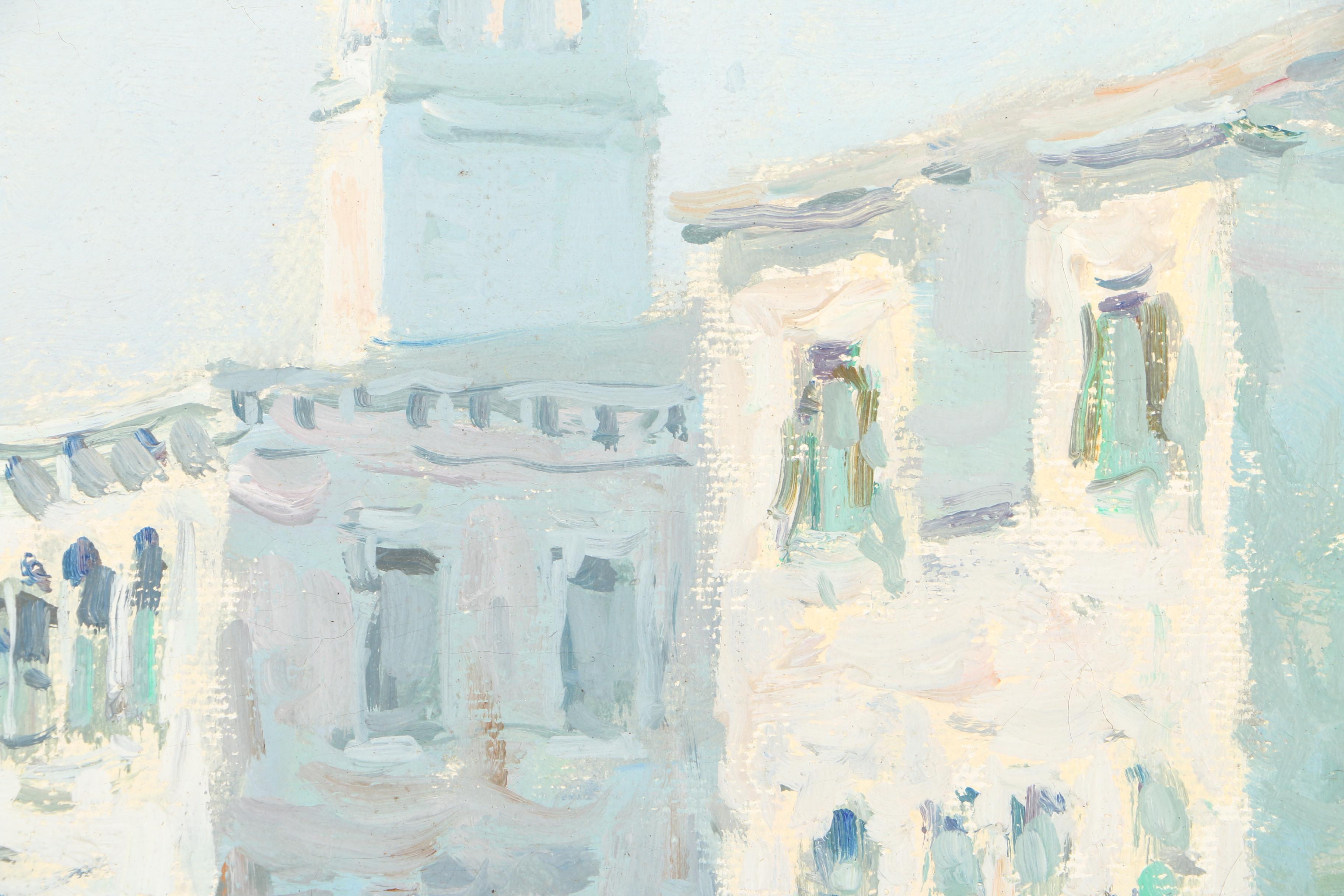 Oil Painting on Canvas Canal Scene